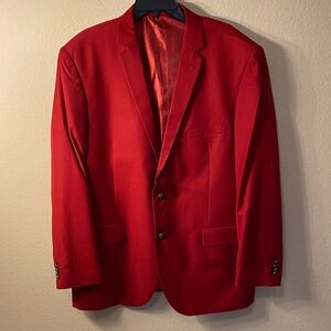 Men's Red Two-Button Sport Coat Blazer